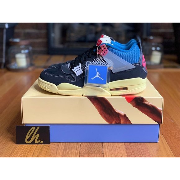 Sz 10.5 Air Jordan 4 Retro Union "Off Noir" - Picture 2 of 7